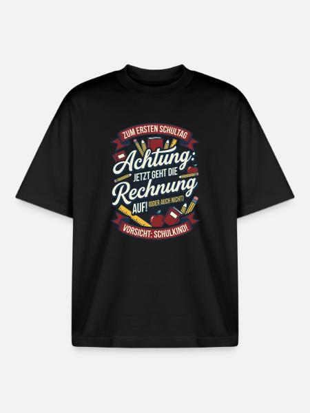 Attention : Maintenant, le calcul fonctionne - T-shirt unisexe boxy épais biologique Stanley/Stella - noir