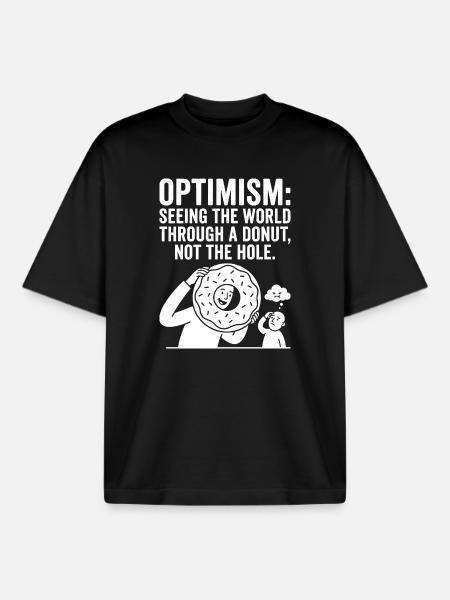 Donut View on Life - Boxy Heavyweight Unisex Organic T-Shirt by Stanley/Stella - black