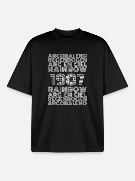 Rainbow 1987 - Boxy Heavyweight Unisex Organic T-Shirt by Stanley/Stella - black
