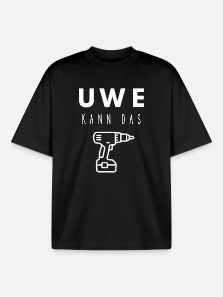 Uwe Name Handwerker Werkzeug Akkuschrauber - Boxy Heavyweight Unisex Organic T-Shirt von Stanley/Stella - Schwarz