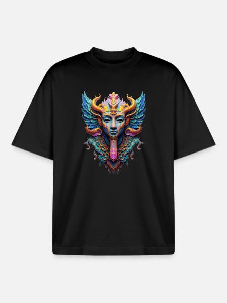 Balinese Budda Style God - Fantasy Art - Boxy Heavyweight Unisex Organic T-Shirt by Stanley/Stella - black