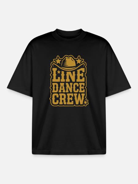 Line Dance Crew Western - Boxy Heavyweight Unisex Organic T-Shirt by Stanley/Stella - black