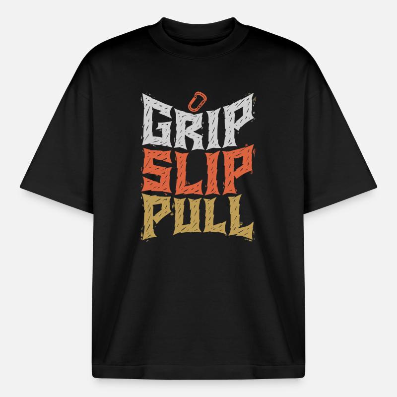 Grip Slip Pull Graphic Tee - T-shirt unisexe boxy épais biologique Stanley/Stella - noir