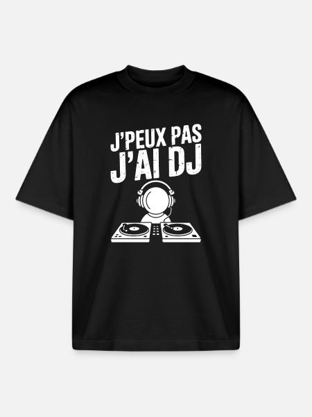 JE_PEUX_PAS_J-AI_DJ - T-shirt unisexe boxy épais biologique Stanley/Stella - noir