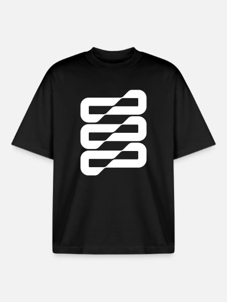 Flowwave Stripes Abstract - Boxy Heavyweight Unisex Organic T-Shirt by Stanley/Stella - black
