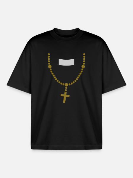 large_please_priest_vector - Boxy Heavyweight Unisex Organic T-Shirt by Stanley/Stella - black