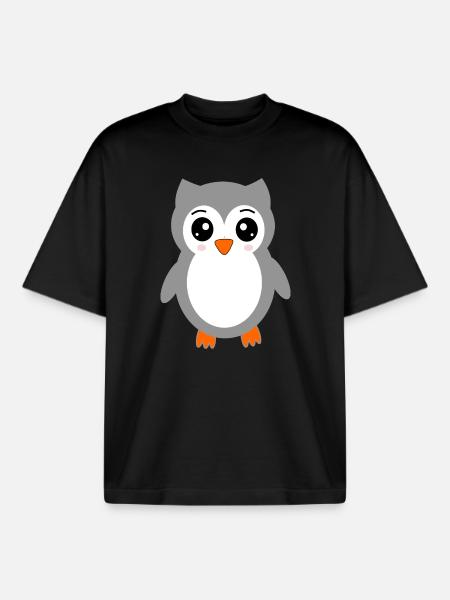 graue Eule - Boxy Heavyweight Unisex Organic T-Shirt von Stanley/Stella - Schwarz