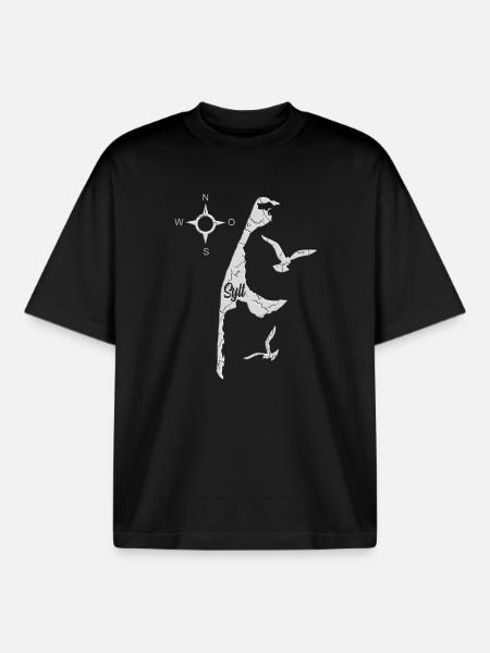 Sylt mon île - T-shirt unisexe boxy épais biologique Stanley/Stella - noir