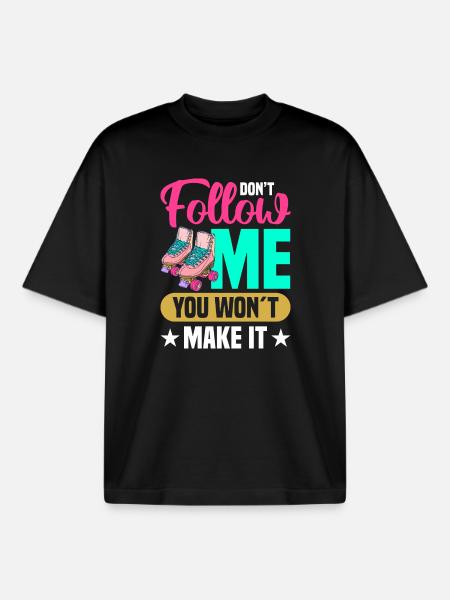 Roller Skate Design - Boxy Heavyweight Unisex Organic T-Shirt by Stanley/Stella - black