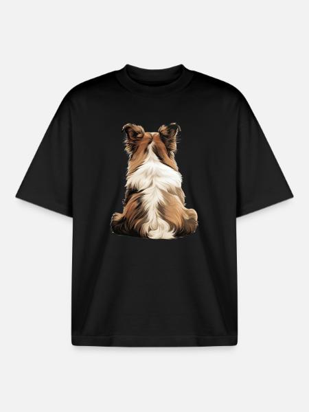 Shetland Sheepdog - Boxy Heavyweight Unisex Organic T-Shirt by Stanley/Stella - black