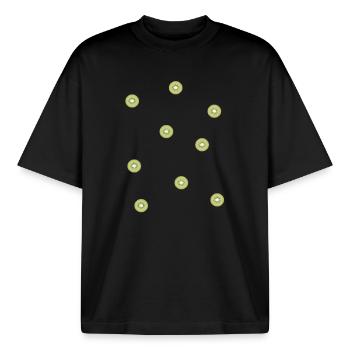 Kiwis - Boxy Heavyweight Unisex Organic T-Shirt von Stanley/Stella - Schwarz - Vorne - AI Model Male 185 light (185cm) & AI Model Female 172 dark (172cm)