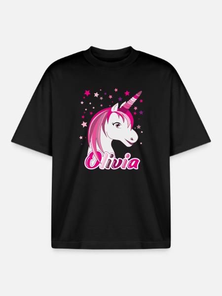 Olivia Einhorn, maiden name - Boxy Heavyweight Unisex Organic T-Shirt by Stanley/Stella - black
