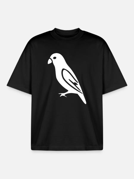 Bird White Gift Nature Lover - Boxy Heavyweight Unisex Organic T-Shirt by Stanley/Stella - black