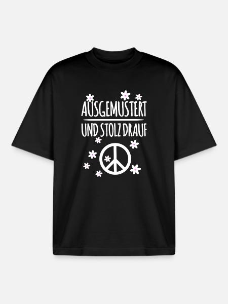 Peace Symbol Ausgemustert - Boxy Heavyweight Unisex Organic T-Shirt von Stanley/Stella - Schwarz