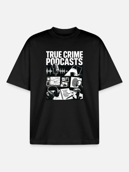 True Crime Podcast Ermittler - Boxy Heavyweight Unisex Organic T-Shirt von Stanley/Stella - Schwarz