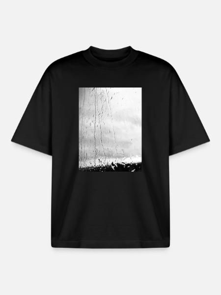 Regen auf Glas Monochrom - Boxy Heavyweight Unisex Organic T-Shirt von Stanley/Stella - Schwarz