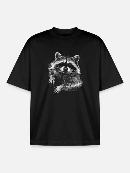 racoon - Boxy Heavyweight Unisex Organic T-Shirt by Stanley/Stella - black