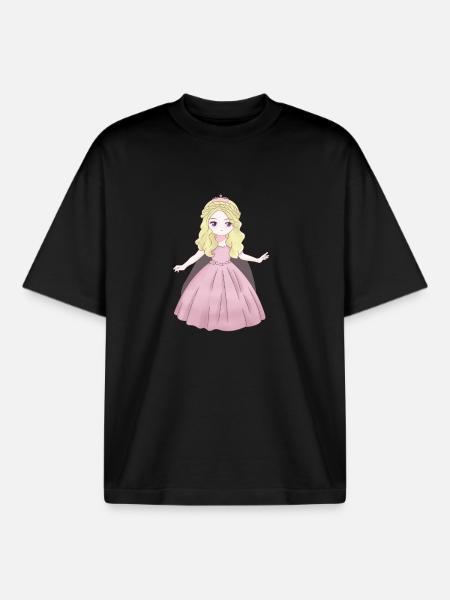 Princesse - T-shirt unisexe boxy épais biologique Stanley/Stella - noir