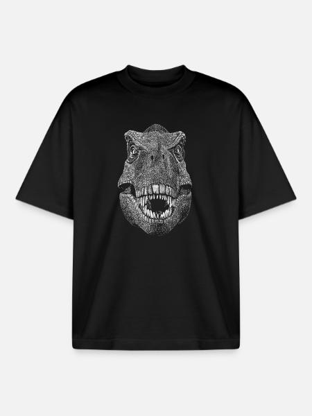 Dinosaur - Boxy Heavyweight Unisex Organic T-Shirt by Stanley/Stella - black