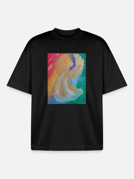 Regenbogenengel - Engel des Einklangs - Engelbild - Boxy Heavyweight Unisex Organic T-Shirt von Stanley/Stella - Schwarz
