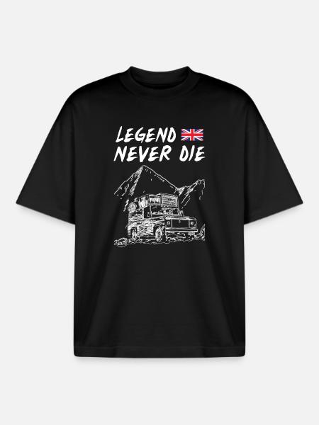 Landy Legend Never Die - Boxy Heavyweight Unisex Organic T-Shirt by Stanley/Stella - black