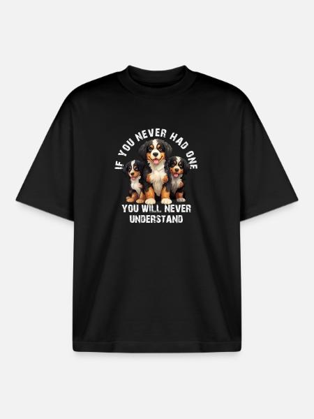 Bouvier bernois - T-shirt unisexe boxy épais biologique Stanley/Stella - noir