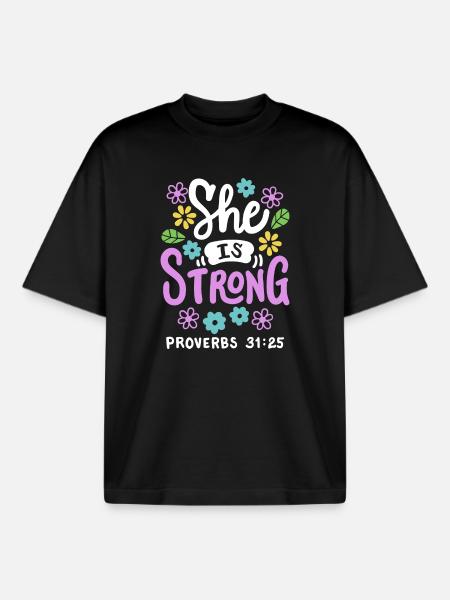 Christlich Glaube Bibelvers - Boxy Heavyweight Unisex Organic T-Shirt von Stanley/Stella - Schwarz