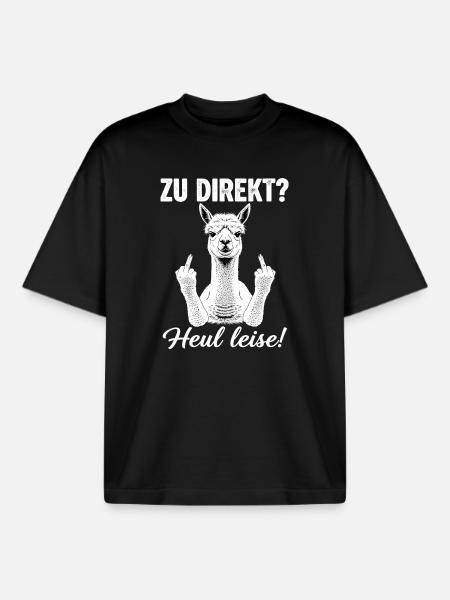 Direkte Alpaka-Ansage - Boxy Heavyweight Unisex Organic T-Shirt von Stanley/Stella - Schwarz