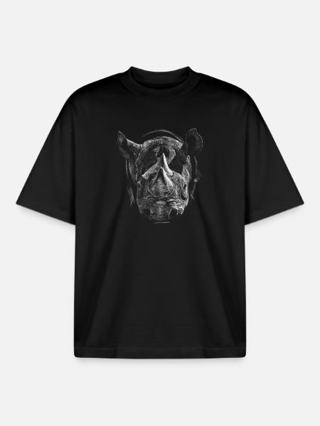 Rhinoceros - Boxy Heavyweight Unisex Organic T-Shirt by Stanley/Stella - black