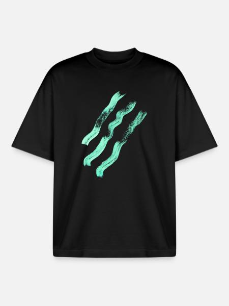 Abstract lines - minimalism - Boxy Heavyweight Unisex Organic T-Shirt by Stanley/Stella - black