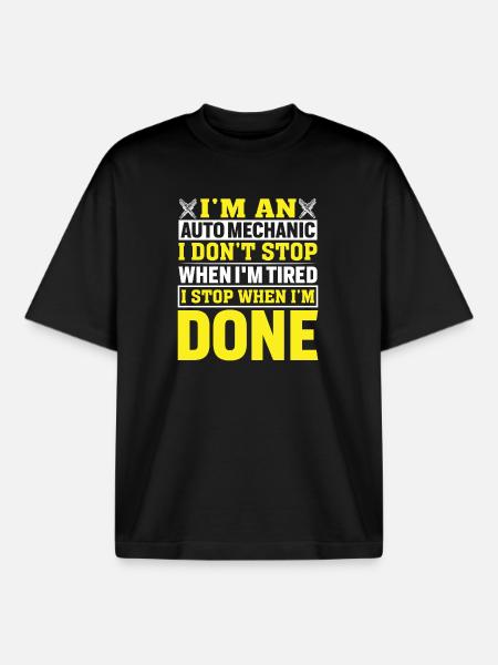 Motivational saying for car mechanics - Boxy Heavyweight Unisex Organic T-Shirt by Stanley/Stella - black