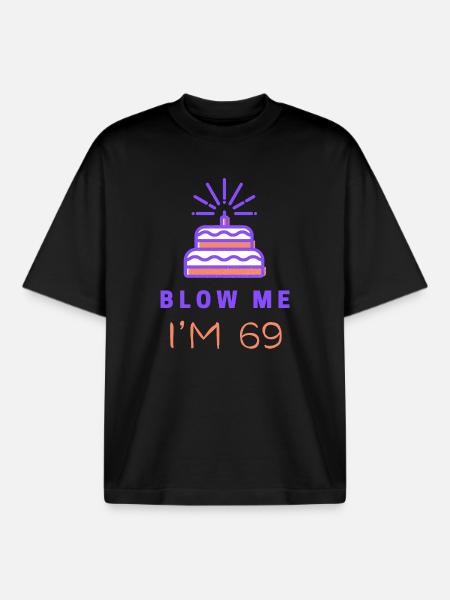 Celebratory Birthday Cake Illustration - Boxy Heavyweight Unisex Organic T-Shirt by Stanley/Stella - black