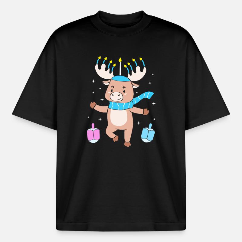 Hanoukka Hanoukka Hanoucca - T-shirt unisexe épais coupe boxy Stanley/Stella - noir