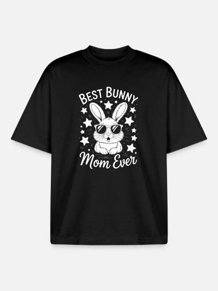 Kanin Siger Mor Kanin Sjove Kaniner Gave - Stanley/Stella unisex boxy heavyweight T-shirt økologisk - sort