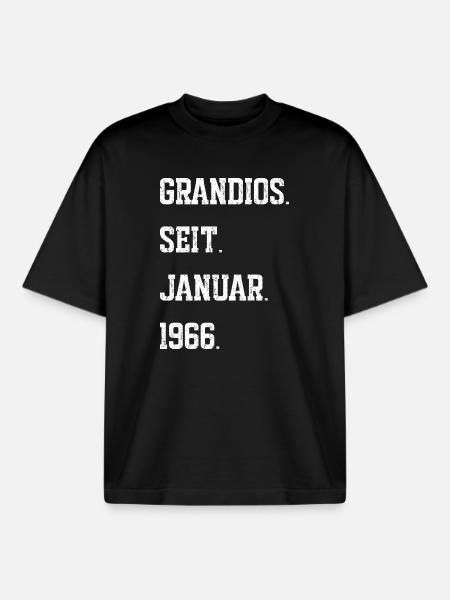60e anniversaire janvier 1966 - T-shirt unisexe boxy épais biologique Stanley/Stella - noir