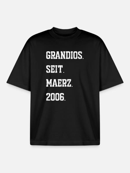 20e anniversaire mars 2006 - T-shirt unisexe boxy épais biologique Stanley/Stella - noir