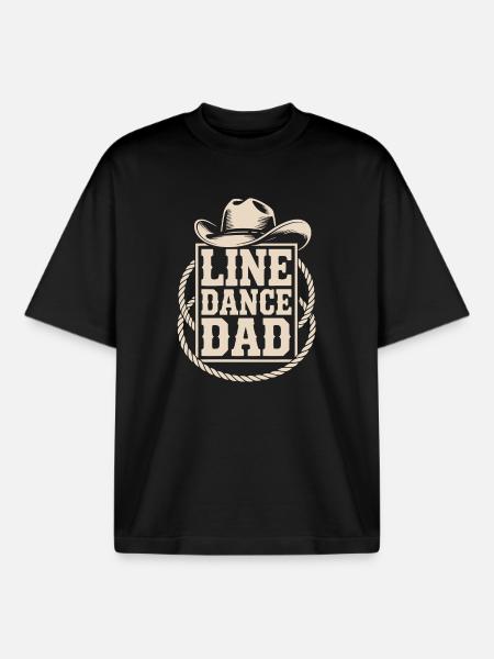 Line Dance Father - Boxy Heavyweight Unisex Organic T-Shirt by Stanley/Stella - black