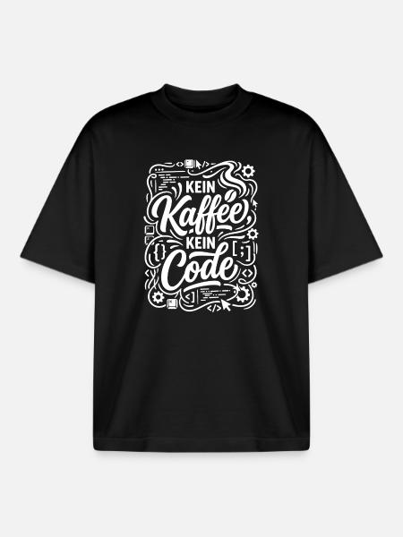 Kein Kaffee kein Code Informatiker - Boxy Heavyweight Unisex Organic T-Shirt von Stanley/Stella - Schwarz