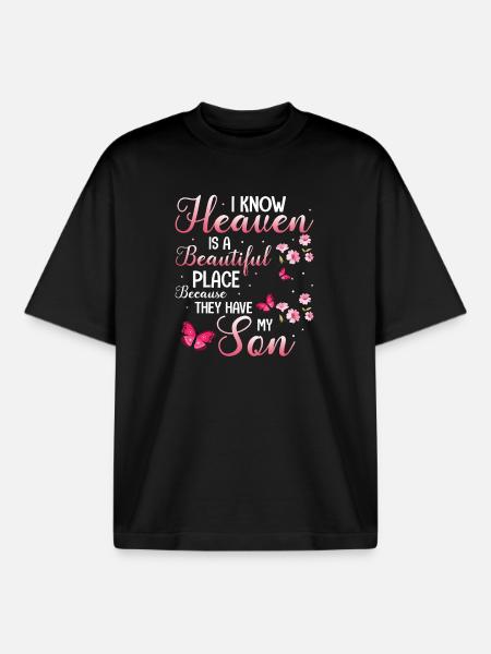 Fils Papillon du Paradis - T-shirt unisexe boxy épais biologique Stanley/Stella - noir