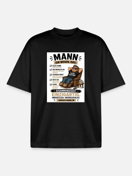 Mann: Einzigartig, unverwechselbar - Boxy Heavyweight Unisex Organic T-Shirt von Stanley/Stella - Schwarz