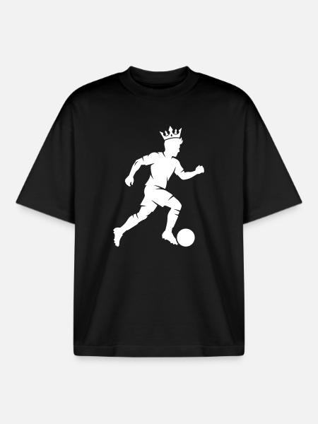 Fussballer Silhouette - Boxy Heavyweight Unisex Organic T-Shirt von Stanley/Stella - Schwarz