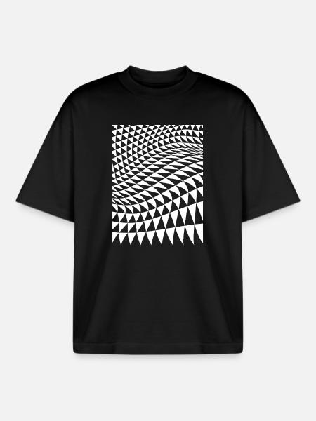 Optical Triangle Warp - Boxy Heavyweight Unisex Organic T-Shirt by Stanley/Stella - black