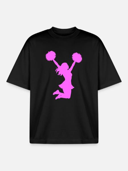 Pink Cheerleader Silhouette - Boxy Heavyweight Unisex Organic T-Shirt von Stanley/Stella - Schwarz