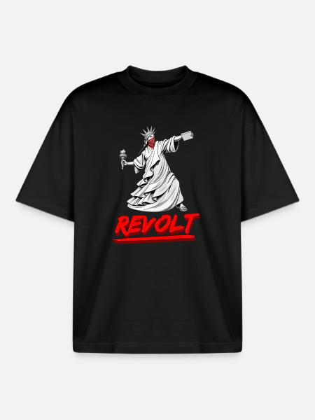 Révolte - T-shirt unisexe boxy épais biologique Stanley/Stella - noir