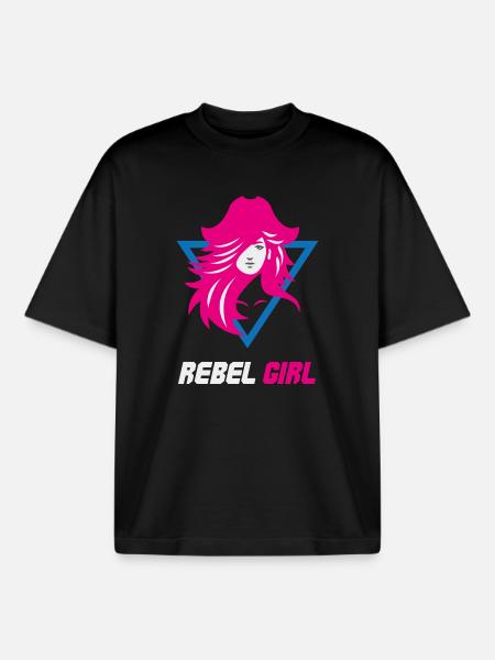 Rebel Girl Baddie Power - Boxy Heavyweight Unisex Organic T-Shirt by Stanley/Stella - black