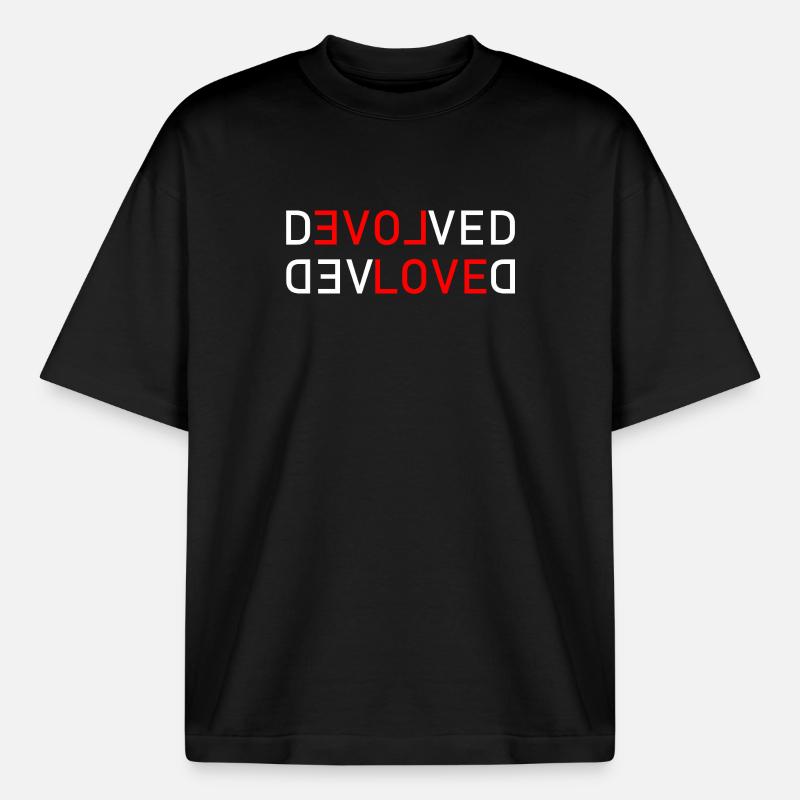 Love Devolved - Heavyweight Boxy Unisex T-Shirt by Stanley/Stella - black