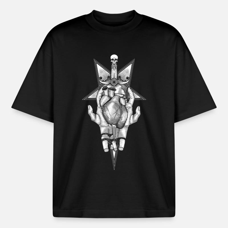 Aching Heart - Schwarze Version - Boxy Heavyweight Unisex Organic T-Shirt von Stanley/Stella - Schwarz