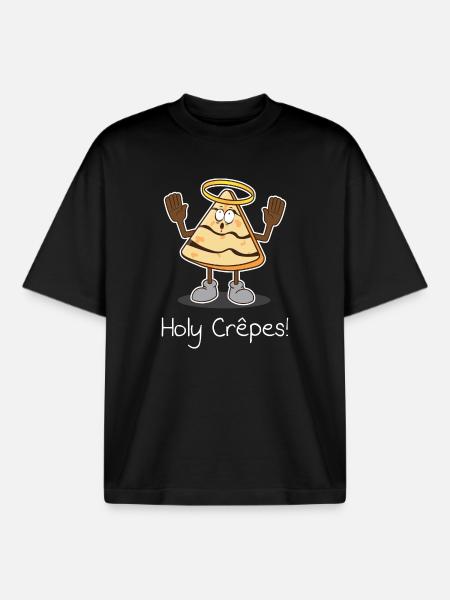 Holy crepes! Design - Boxy Heavyweight Unisex Organic T-Shirt by Stanley/Stella - black