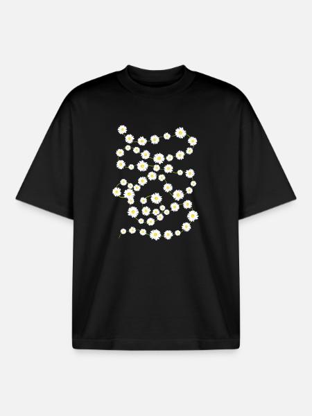 Daisy Chain - Boxy Heavyweight Unisex Organic T-Shirt von Stanley/Stella - Schwarz