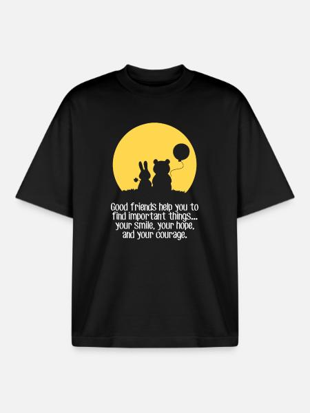 Smile, hope, courage - Boxy Heavyweight Unisex Organic T-Shirt by Stanley/Stella - black